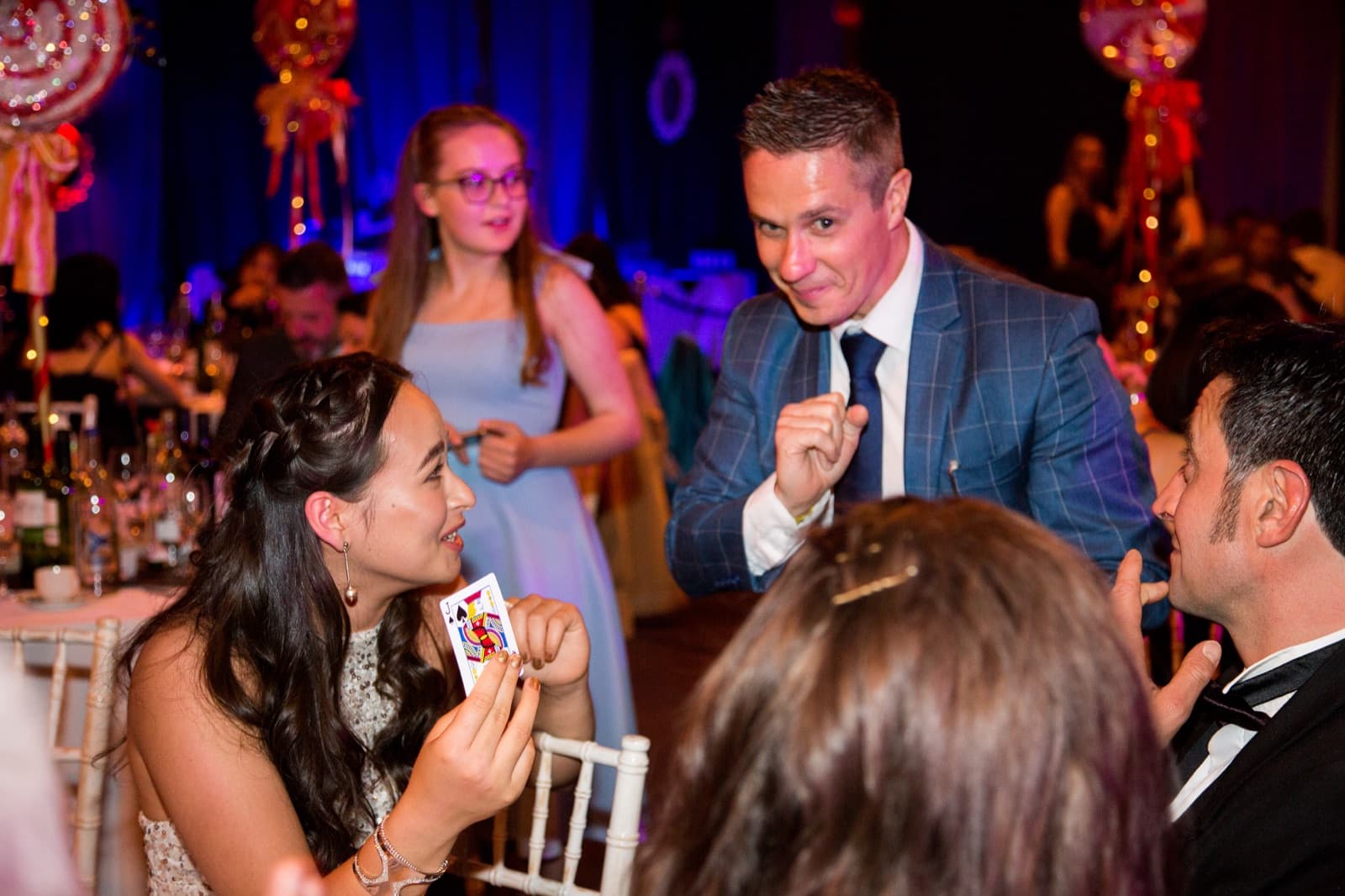 James Anthony performing close-up magic at a Nottingham event