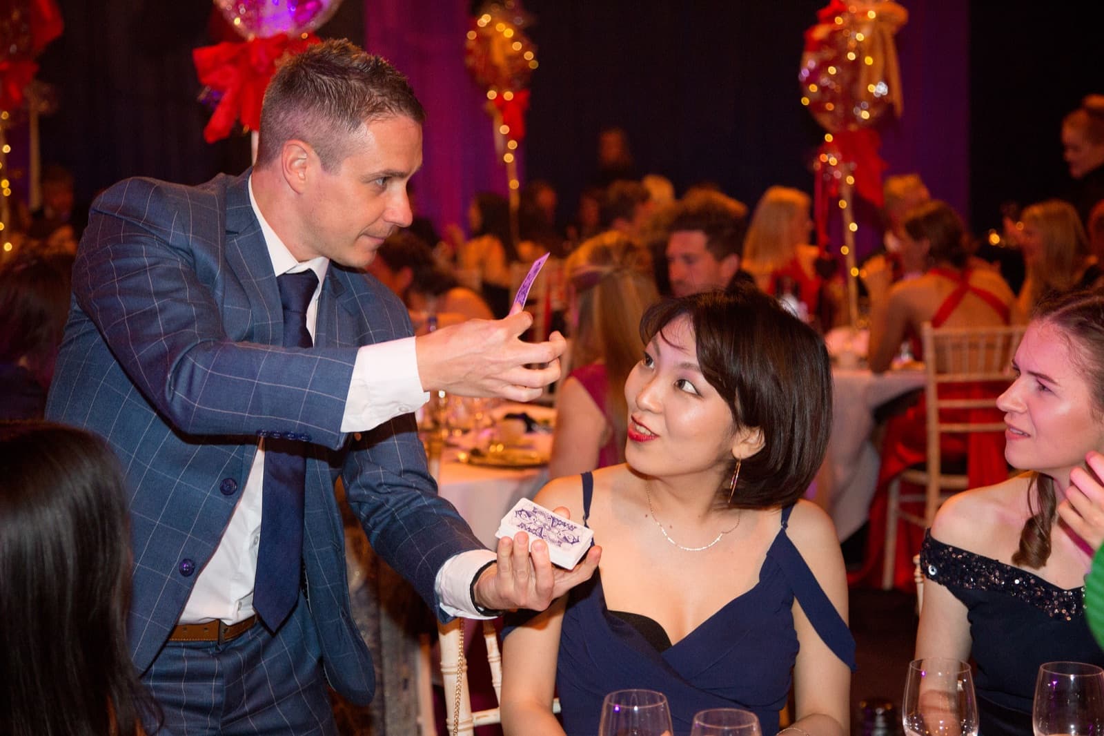 Table magic at a gala dinner