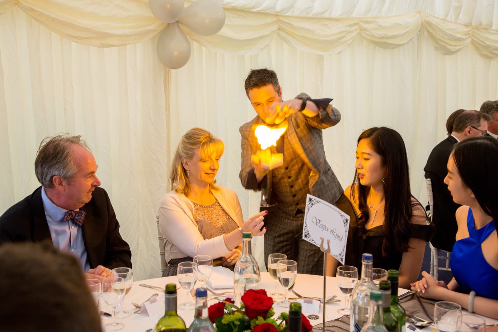 Fire magic at wedding