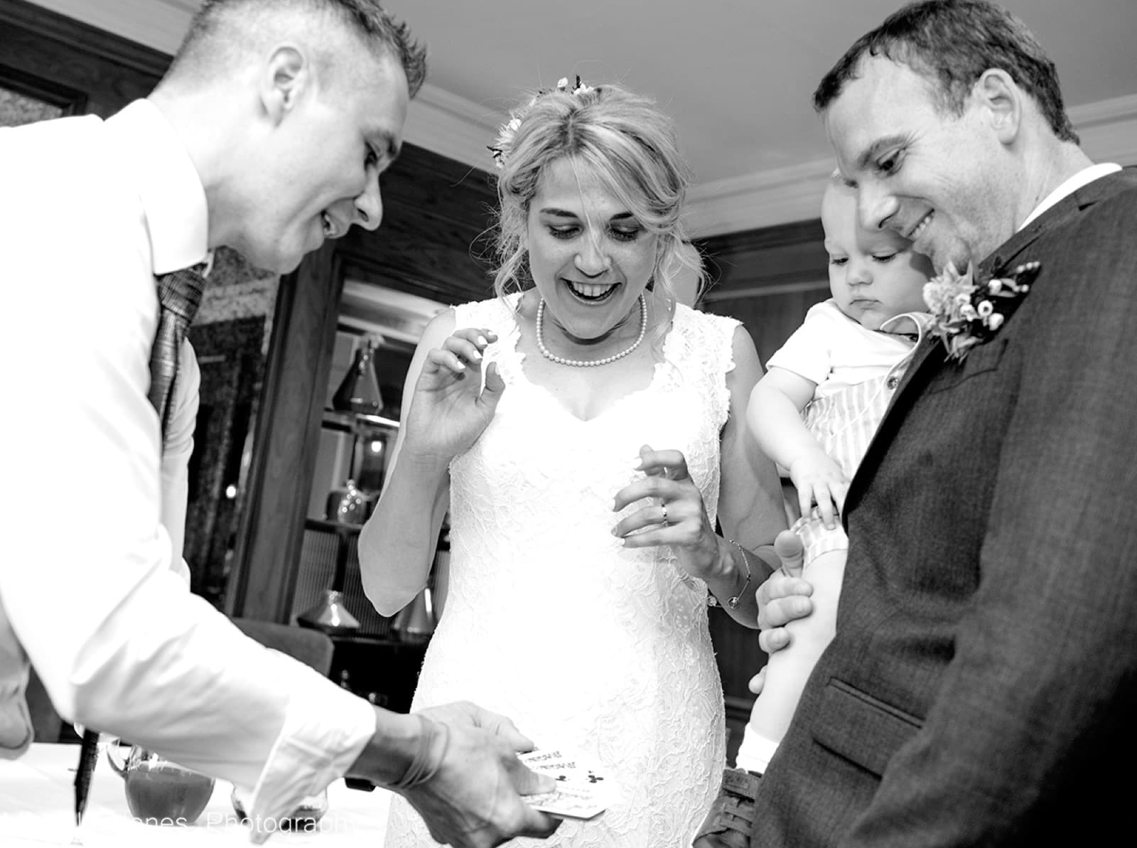 Close-up magic at a Derbyshire wedding
